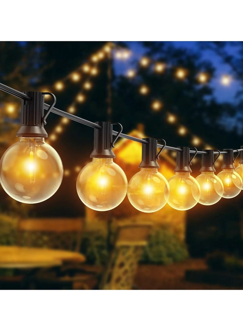 مووبزا سلسلة مصابيح LED مع 25 لمبة G40 بطول 7 متر. مانعة لتسرب الماء ودائم. مع خطافات معلقة وروابط قابلة للتمديد. أضواء زينة رمضان والعيد. - Image 2